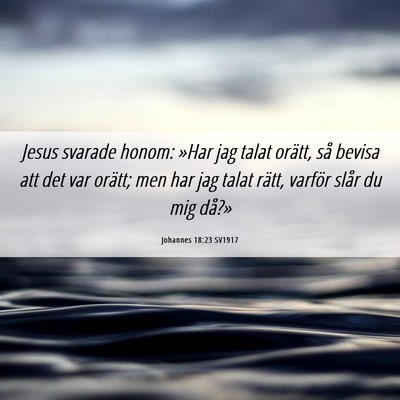 Picture 06 - Johannes 18:23 SV1917 - Jesus svarade honom: »Har jag talat orätt, så - Bible Verse Picture