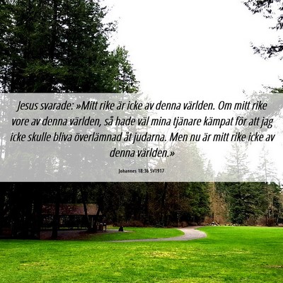 Picture 06 - Johannes 18:36 SV1917 - Jesus svarade: »Mitt rike är icke av denna - Bible Verse Picture