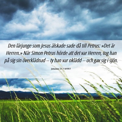 Picture 06 - Johannes 21:7 SV1917 - Den lärjunge som Jesus älskade sade då till - Bible Verse Picture