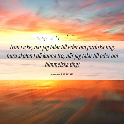 Picture 06 - Johannes 3:12 SV1917 - Tron i icke, när jag talar till eder om jordiska - Bible Verse Picture