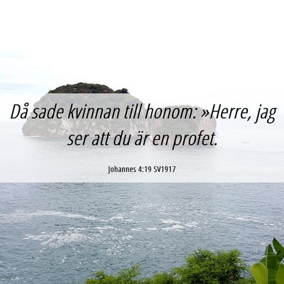 Picture 06 - Johannes 4:19 SV1917 - Då sade kvinnan till honom: »Herre, jag ser att - Bible Verse Picture