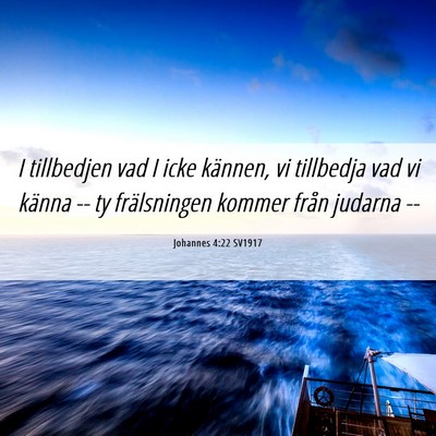 Picture 06 - Johannes 4:22 SV1917 - I tillbedjen vad I icke kännen, vi tillbedja vad - Bible Verse Picture