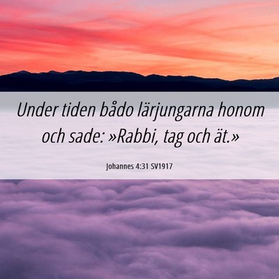 Picture 06 - Johannes 4:31 SV1917 - Under tiden bådo lärjungarna honom och sade: - Bible Verse Picture