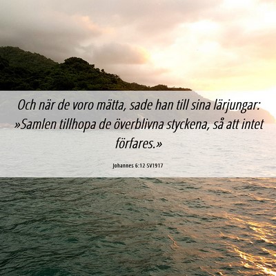 Picture 06 - Johannes 6:12 SV1917 - Och när de voro mätta, sade han till sina - Bible Verse Picture
