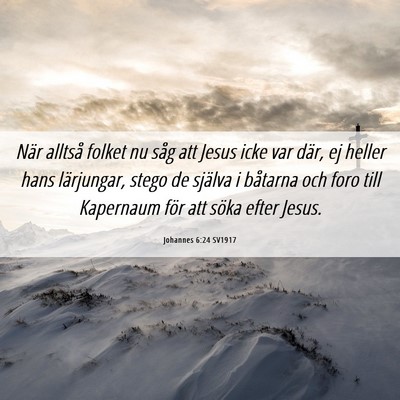 Picture 06 - Johannes 6:24 SV1917 - När alltså folket nu såg att Jesus icke var - Bible Verse Picture