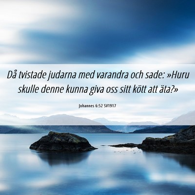 Picture 06 - Johannes 6:52 SV1917 - Då tvistade judarna med varandra och sade: - Bible Verse Picture