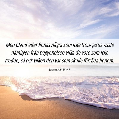 Picture 06 - Johannes 6:64 SV1917 - Men bland eder finnas några som icke tro.» - Bible Verse Picture