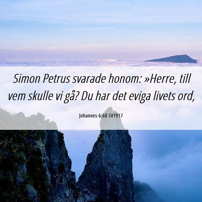 Picture 06 - Johannes 6:68 SV1917 - Simon Petrus svarade honom: »Herre, till vem - Bible Verse Picture