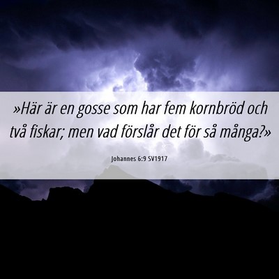 Picture 06 - Johannes 6:9 SV1917 - »Här är en gosse som har fem kornbröd och - Bible Verse Picture