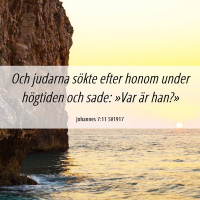 Picture 06 - Johannes 7:11 SV1917 - Och judarna sökte efter honom under högtiden - Bible Verse Picture