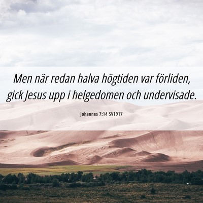 Picture 06 - Johannes 7:14 SV1917 - Men när redan halva högtiden var förliden, - Bible Verse Picture