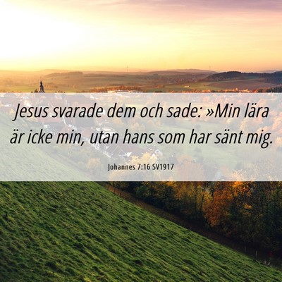 Picture 06 - Johannes 7:16 SV1917 - Jesus svarade dem och sade: »Min lära är icke - Bible Verse Picture
