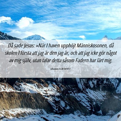 Picture 06 - Johannes 8:28 SV1917 - Då sade Jesus: »När I haven upphöjt - Bible Verse Picture