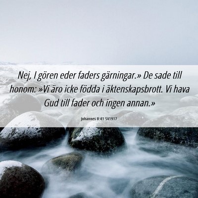 Picture 06 - Johannes 8:41 SV1917 - Nej, I gören eder faders gärningar.» De sade - Bible Verse Picture