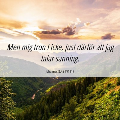 Picture 06 - Johannes 8:45 SV1917 - Men mig tron I icke, just därför att jag talar - Bible Verse Picture
