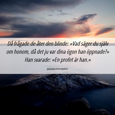 Picture 06 - Johannes 9:17 SV1917 - Då frågade de åter den blinde: »Vad säger du - Bible Verse Picture