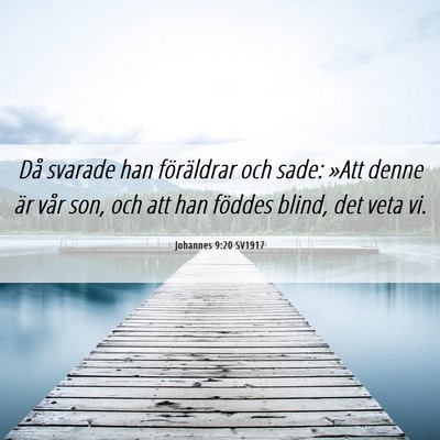 Picture 06 - Johannes 9:20 SV1917 - Då svarade han föräldrar och sade: »Att denne - Bible Verse Picture