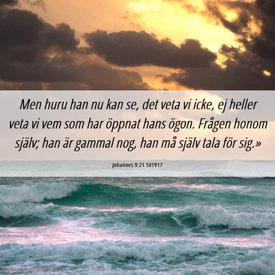 Picture 06 - Johannes 9:21 SV1917 - Men huru han nu kan se, det veta vi icke, ej - Bible Verse Picture