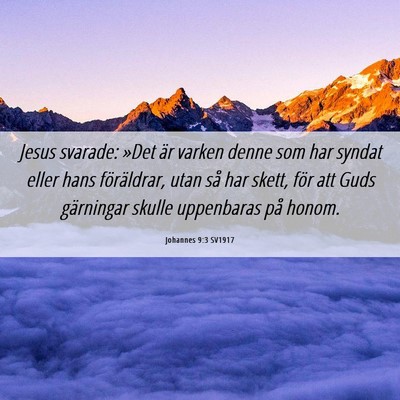 Picture 06 - Johannes 9:3 SV1917 - Jesus svarade: »Det är varken denne som har - Bible Verse Picture