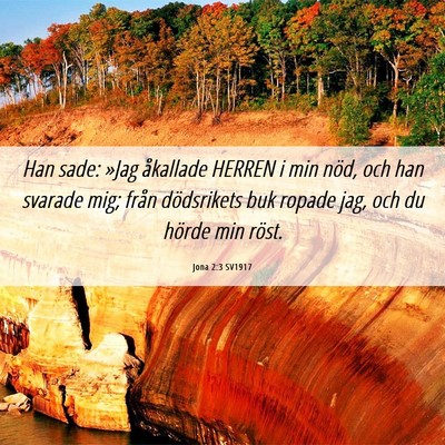 Picture 06 - Jona 2:3 SV1917 - Han sade: »Jag åkallade HERREN i min nöd, och - Bible Verse Picture