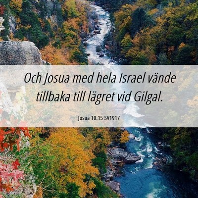 Picture 06 - Josua 10:15 SV1917 - Och Josua med hela Israel vände tillbaka till - Bible Verse Picture