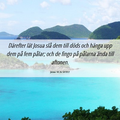 Picture 06 - Josua 10:26 SV1917 - Därefter lät Josua slå dem till döds och - Bible Verse Picture