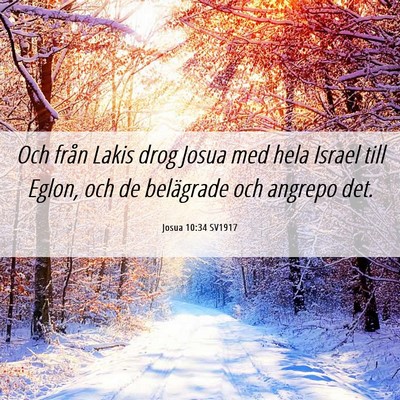 Picture 06 - Josua 10:34 SV1917 - Och från Lakis drog Josua med hela Israel till - Bible Verse Picture
