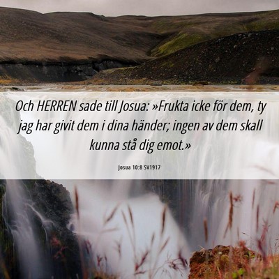 Picture 06 - Josua 10:8 SV1917 - Och HERREN sade till Josua: »Frukta icke för - Bible Verse Picture