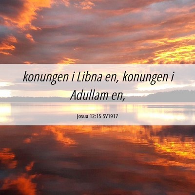 Picture 06 - Josua 12:15 SV1917 - konungen i Libna en, konungen i Adullam - Bible Verse Picture