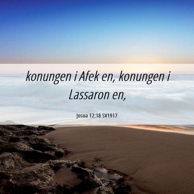 Picture 06 - Josua 12:18 SV1917 - konungen i Afek en, konungen i Lassaron - Bible Verse Picture