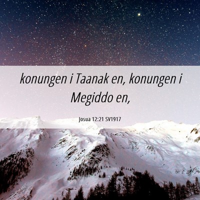 Picture 06 - Josua 12:21 SV1917 - konungen i Taanak en, konungen i Megiddo - Bible Verse Picture