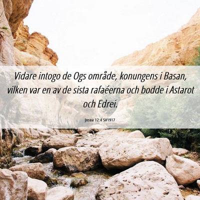 Picture 06 - Josua 12:4 SV1917 - Vidare intogo de Ogs område, konungens i Basan, - Bible Verse Picture