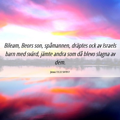 Picture 06 - Josua 13:22 SV1917 - Bileam, Beors son, spåmannen, dräptes ock av - Bible Verse Picture