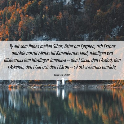 Picture 06 - Josua 13:3 SV1917 - Ty allt som finnes mellan Sihor, öster om - Bible Verse Picture