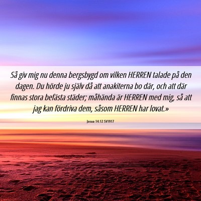 Picture 06 - Josua 14:12 SV1917 - Så giv mig nu denna bergsbygd om vilken HERREN - Bible Verse Picture
