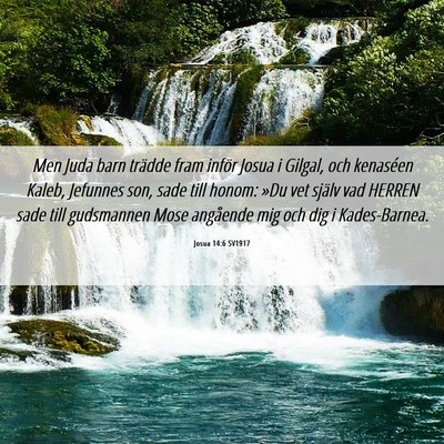 Picture 06 - Josua 14:6 SV1917 - Men Juda barn trädde fram inför Josua i Gilgal, - Bible Verse Picture