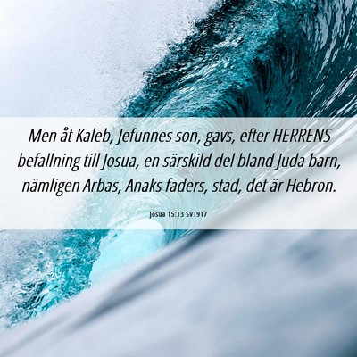 Picture 06 - Josua 15:13 SV1917 - Men åt Kaleb, Jefunnes son, gavs, efter HERRENS - Bible Verse Picture