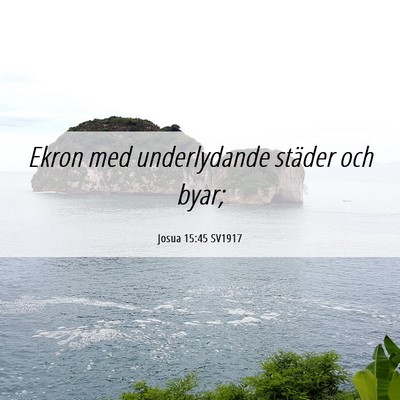 Picture 06 - Josua 15:45 SV1917 - Ekron med underlydande städer och - Bible Verse Picture