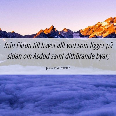 Picture 06 - Josua 15:46 SV1917 - från Ekron till havet allt vad som ligger på - Bible Verse Picture