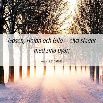 Picture 06 - Josua 15:51 SV1917 - Gosen, Holon och Gilo -- elva städer med sina - Bible Verse Picture
