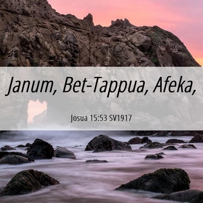 Picture 06 - Josua 15:53 SV1917 - Janum, Bet-Tappua, - Bible Verse Picture
