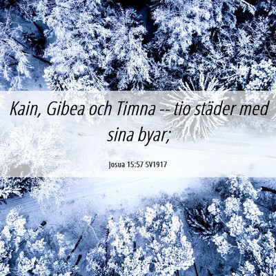 Picture 06 - Josua 15:57 SV1917 - Kain, Gibea och Timna -- tio städer med sina - Bible Verse Picture
