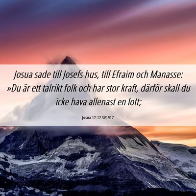 Picture 06 - Josua 17:17 SV1917 - Josua sade till Josefs hus, till Efraim och - Bible Verse Picture