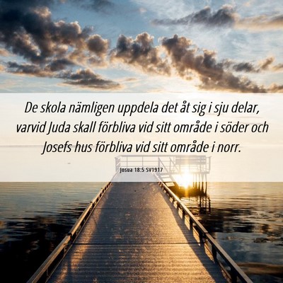 Picture 06 - Josua 18:5 SV1917 - De skola nämligen uppdela det åt sig i sju - Bible Verse Picture