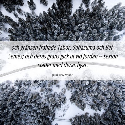 Picture 06 - Josua 19:22 SV1917 - och gränsen träffade Tabor, Sahasuma och - Bible Verse Picture