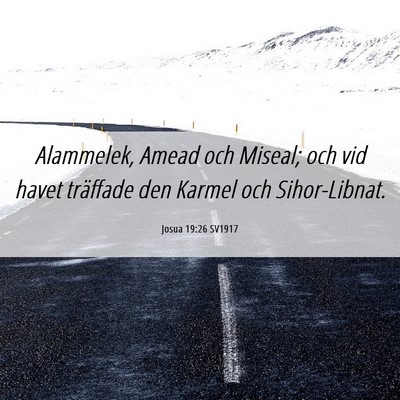 Picture 06 - Josua 19:26 SV1917 - Alammelek, Amead och Miseal; och vid havet - Bible Verse Picture