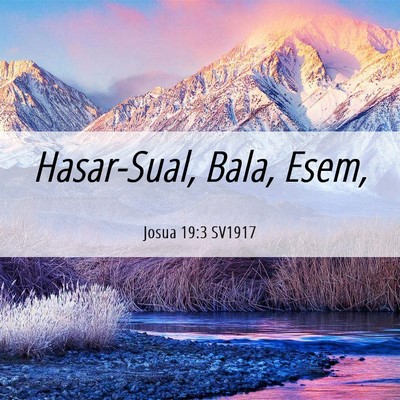 Picture 06 - Josua 19:3 SV1917 - Hasar-Sual, Bala, - Bible Verse Picture