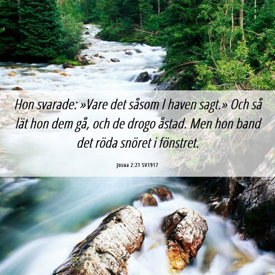 Picture 06 - Josua 2:21 SV1917 - Hon svarade: »Vare det såsom I haven sagt.» - Bible Verse Picture