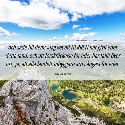 Picture 06 - Josua 2:9 SV1917 - och sade till dem: »Jag vet att HERREN har givit - Bible Verse Picture