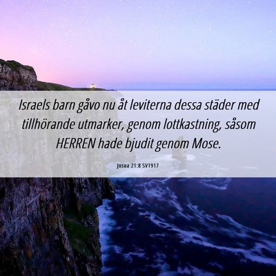 Picture 06 - Josua 21:8 SV1917 - Israels barn gåvo nu åt leviterna dessa städer - Bible Verse Picture